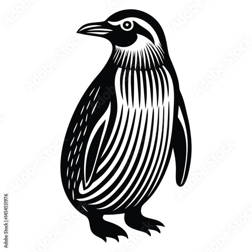Penguin Bird Clipart, Vector black silhouette of a penguin. Vector illustration of a black silhouette of a penguin