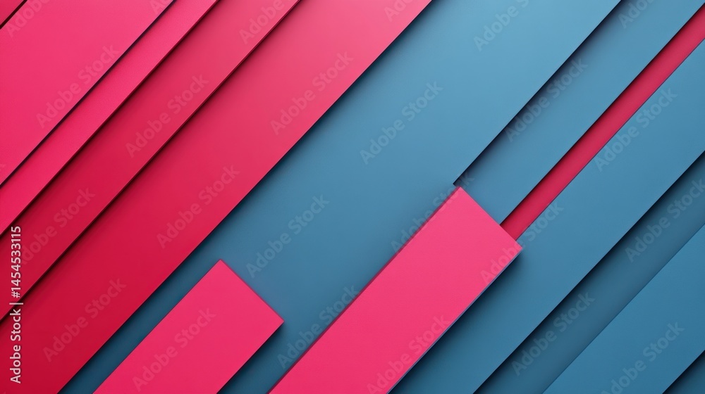 Obraz premium Abstract diagonal pink and blue stripes background.