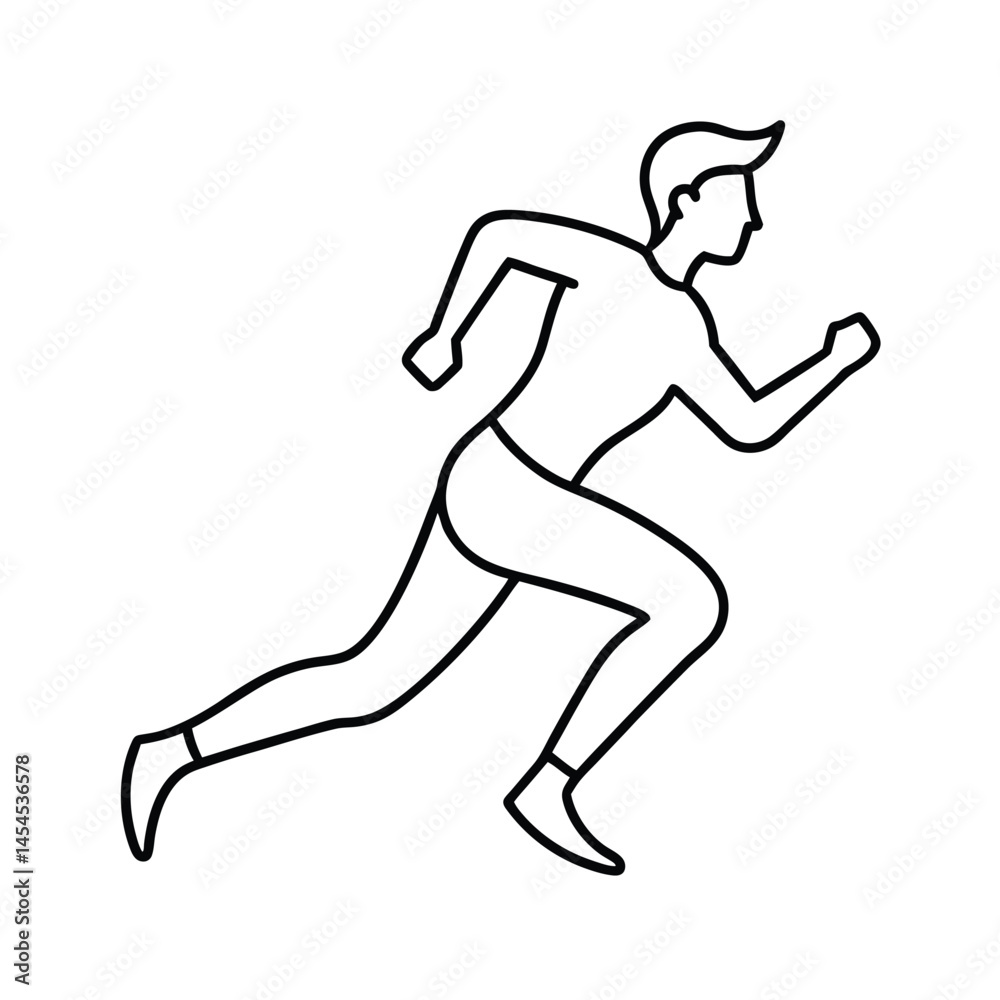Male Runner Continuous Line Vector Male Runner Continuous Line Vector