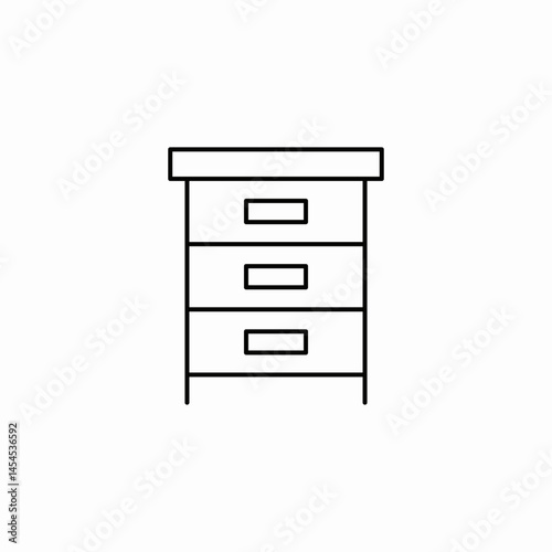 drawer cabinet storage icon sign vector