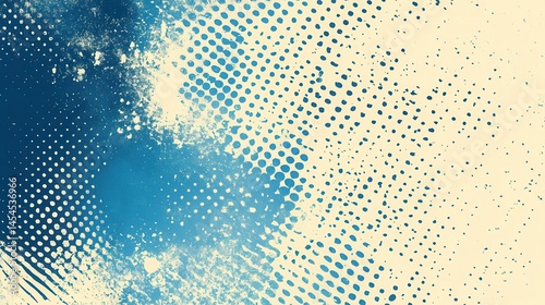 Abstract graphic design with halftone dots and texture