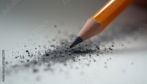 Close-up of pencil point with graphite dust illustrating artistic process