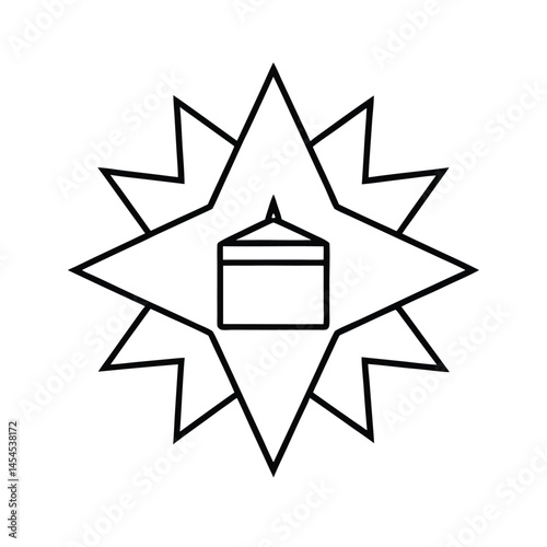 Starburst Kaaba Vector Line Art
