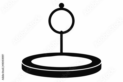 Basic Ring Stand Silhouette Vector Illustration 