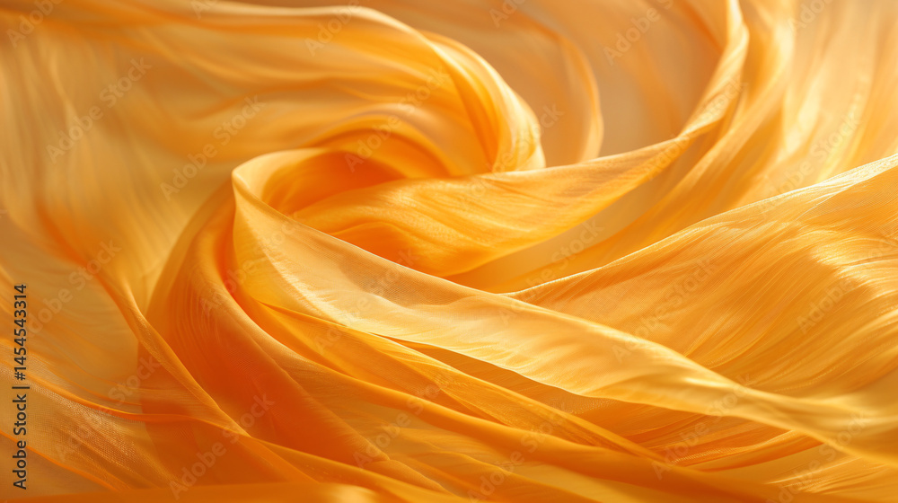 Obraz premium Discover an elegant yellow twisted ribbon background with flowing curves, perfect for artistic presentations, banners, and creative designs.