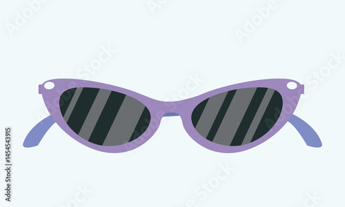 Fashionable sunglasses in purple frame. Vector illustration