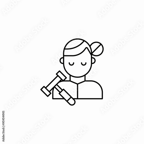 judge female gavel icon sign vector