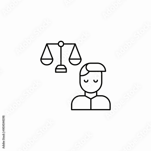 justice person weighing icon sign vector