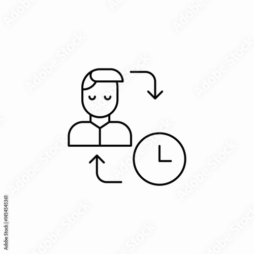 male user waiting icon sign vector