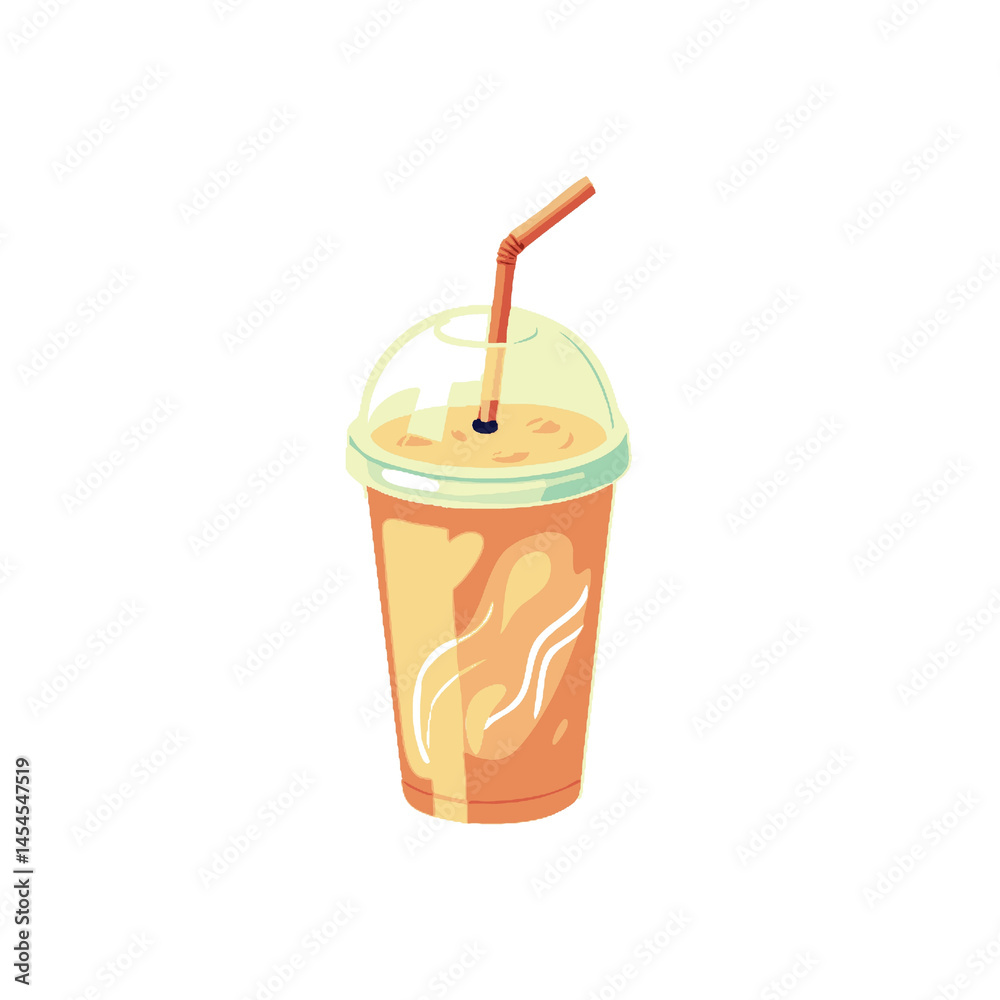 vector icon with paper cup of coffee and ice on white isolated background. vector icon with paper cup of coffee and ice on white isolated background.
