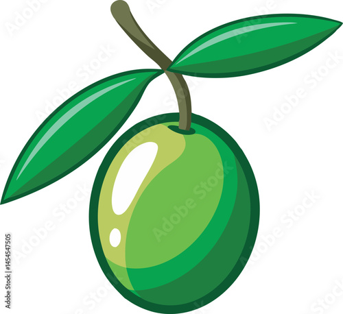 A vibrant vector art illustration of a mamoncillo (Spanish lime) fruit, showcasing its green outer skin and juicy tropical interior.