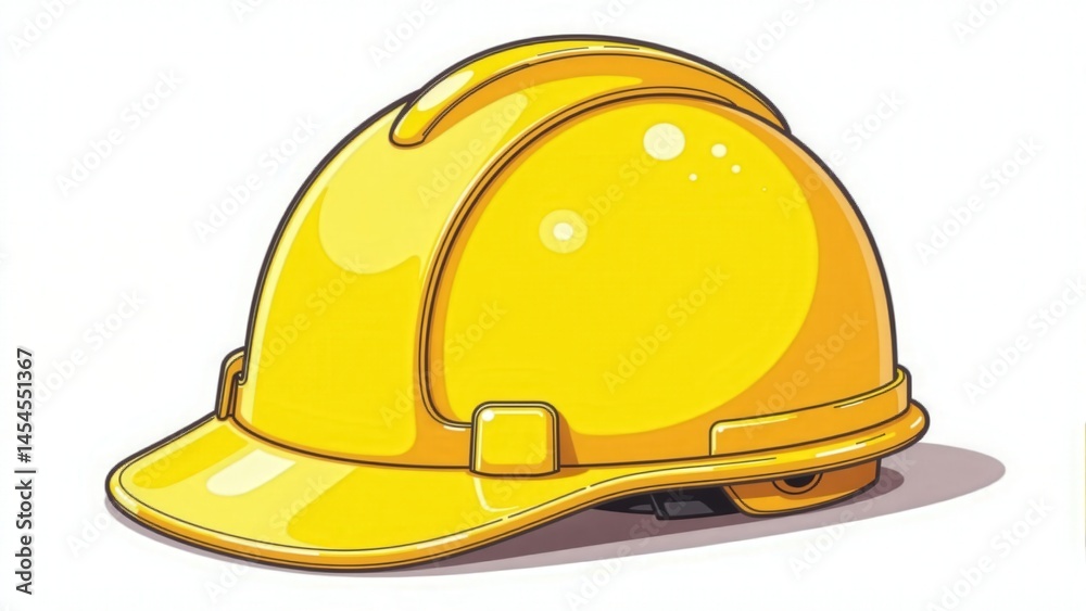 Fototapeta premium Yellow Construction Helmet On White Background