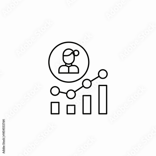 user chart increase icon sign vector