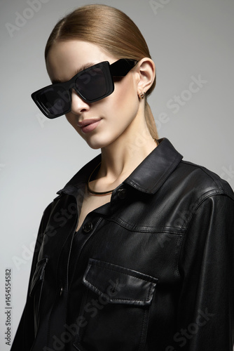 Obraz na płótnie fashionable Beautiful young woman in sunglasses w salonie