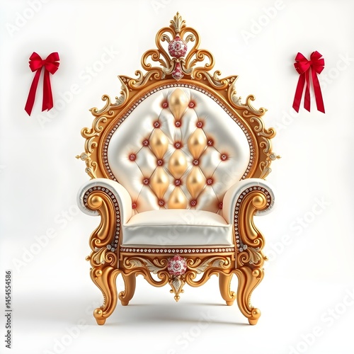 antique royal armchair with gold