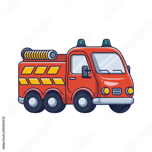 Fire truck on a white background