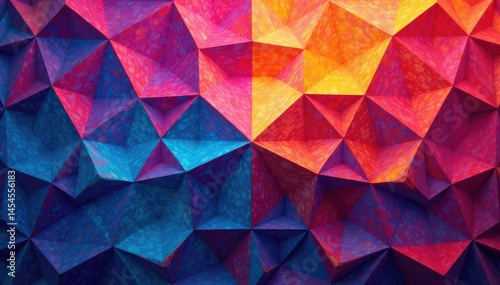 Intricate tessellation of geometric shapes in vibrant hues, optical illusion, seamless pattern