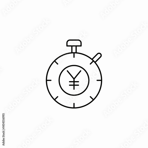 yen stopwatch timing icon sign vector