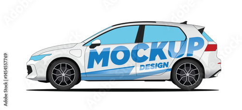 Mockup Design Hatchback Car Golf - Mockup car vector on white background.eps