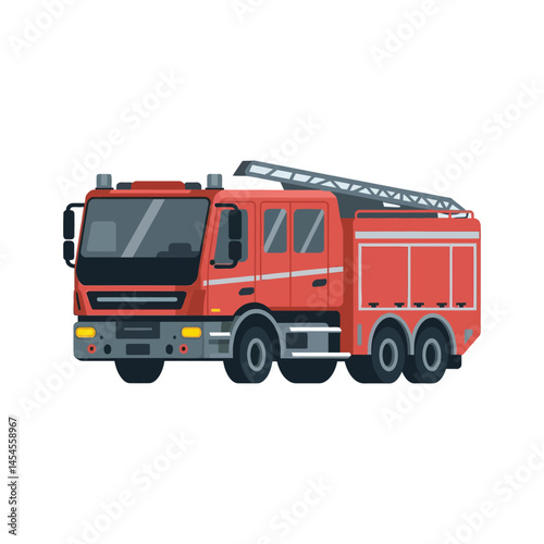 Fire truck on a white background