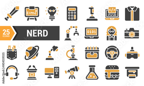 25 Nerd Icons in Two-Tone Color Palette.