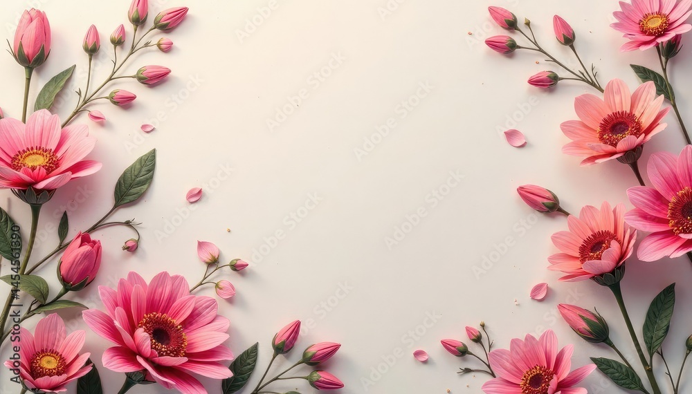 Fototapeta premium Subtle repeating floral design on a soft surface, pattern, bloom