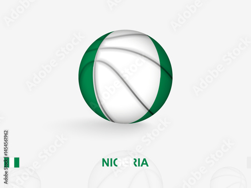 Nigeria Basketball Concept with National Flag Design.