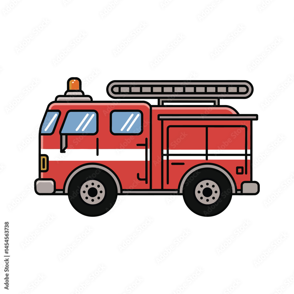 Fototapeta premium Fire truck on a white background