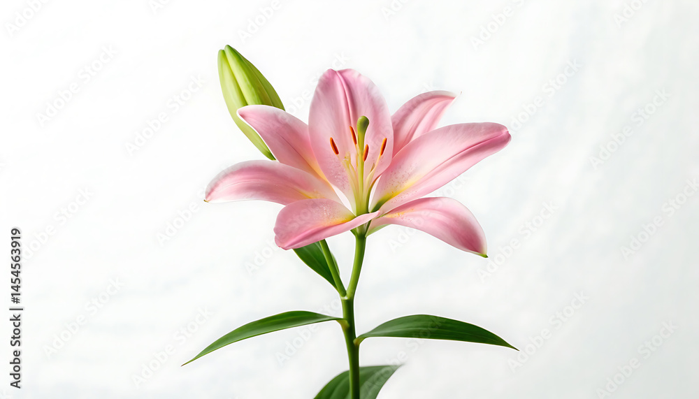 Obraz premium Delicate Pink Lily Flower A Vibrant Petal Display