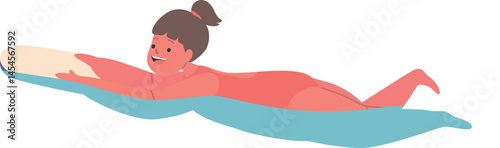 Little girl learning to swim