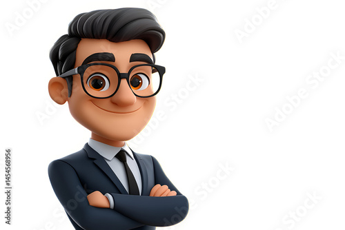 Adorable Cartoon Businessman Vector Portrait