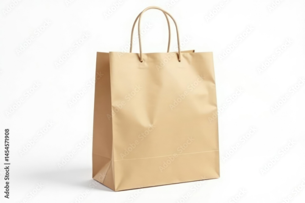 Empty brown paper shopping bag, isolated on white background , brown, commerce, object Empty brown paper shopping bag, isolated on white background , brown, commerce, object