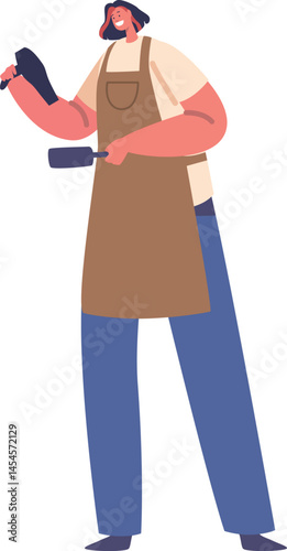 Woman hairdresser with tools vector illustration