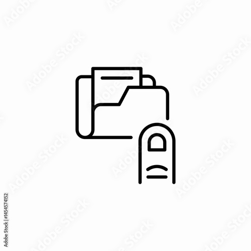 folder finger icon sign vector