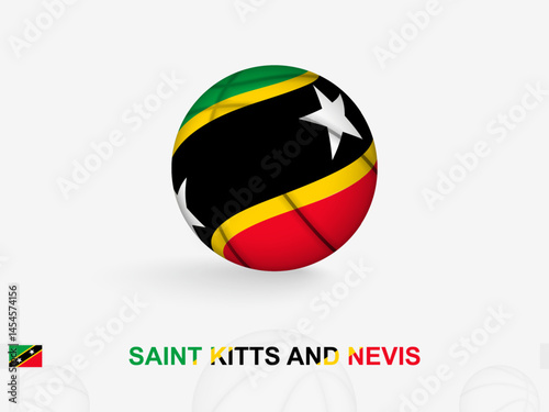 Saint Kitts and Nevis Basketball Concept with National Flag Design.