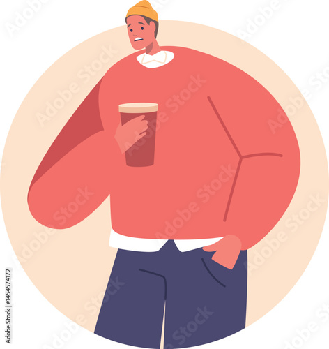 Upset man with drink cup
