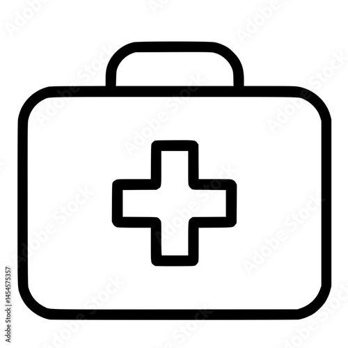 First Aid Kit Icon with Medical Cross