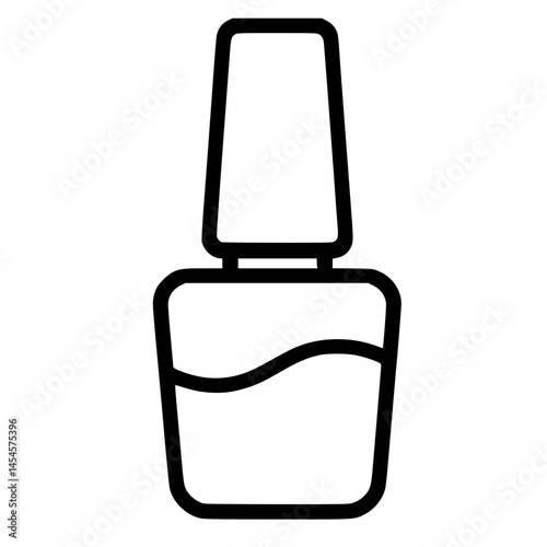 Nail Polish Bottle Icon with Brush Cap