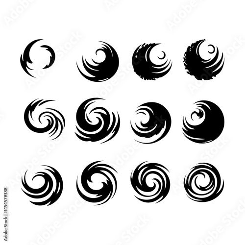 Swirling Hurricane Silhouette Vector