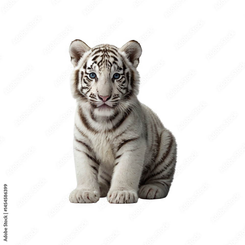 Obraz premium Cute and adorable white tiger cub generative AI