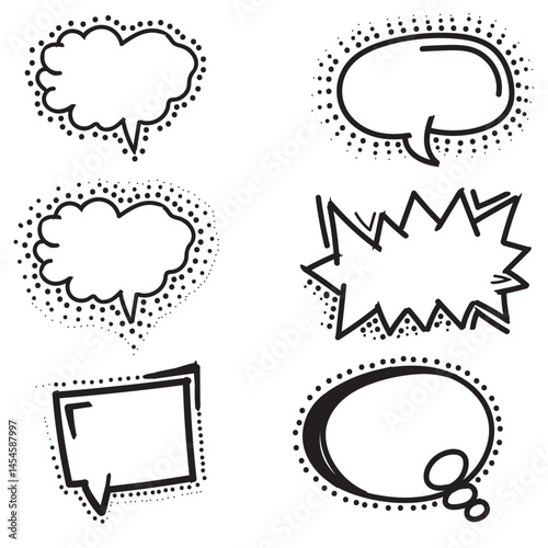 empty comic speech bubbles Collection. Hand drawn 
comic speech bubbles retro cartoon stickers