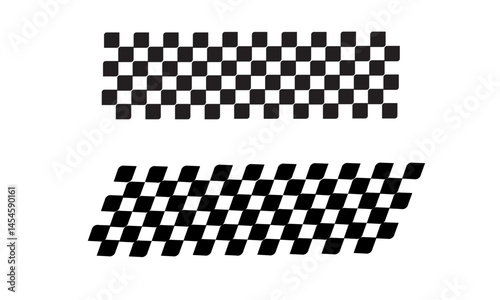 Racing flag vector icon on white background. Checkered flag. start and finish crossed flag. Racing flag.	
