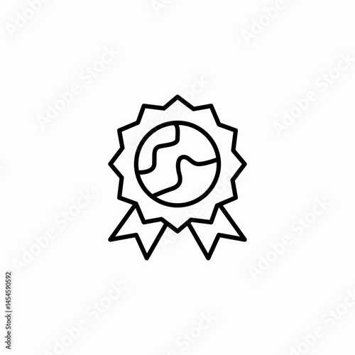 badge global achievement icon sign vector