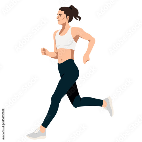 sporty girl running vector image without background