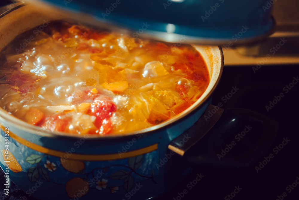 Boiled cabbage in a pot Boiled cabbage in a pot