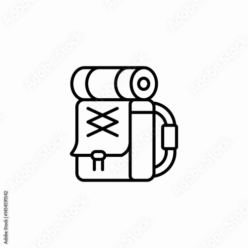 camper backpack icon sign vector