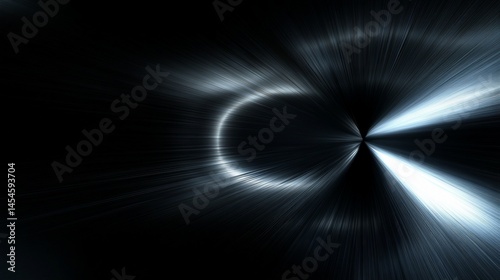 Abstract radiating lines with a spotlight effect on a dark background