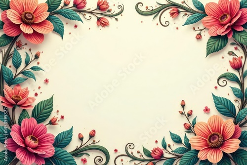 Intricate floral damask, swirling vines and leaves , interior, textile pattern, damask