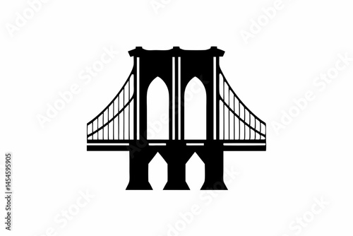 Brooklyn Bridge icon silhouette vector illustration