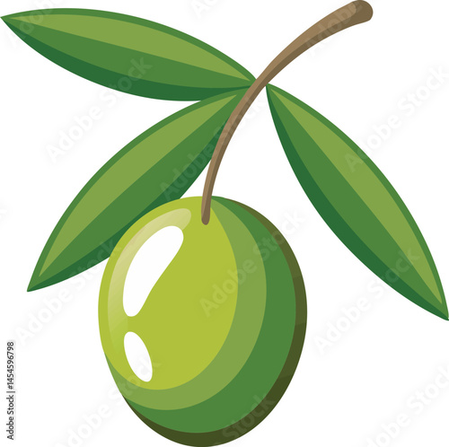 A vibrant vector art illustration of a Mamoncillo olive fruit, showcasing its tropical appeal with detailed textures and rich, natural colors